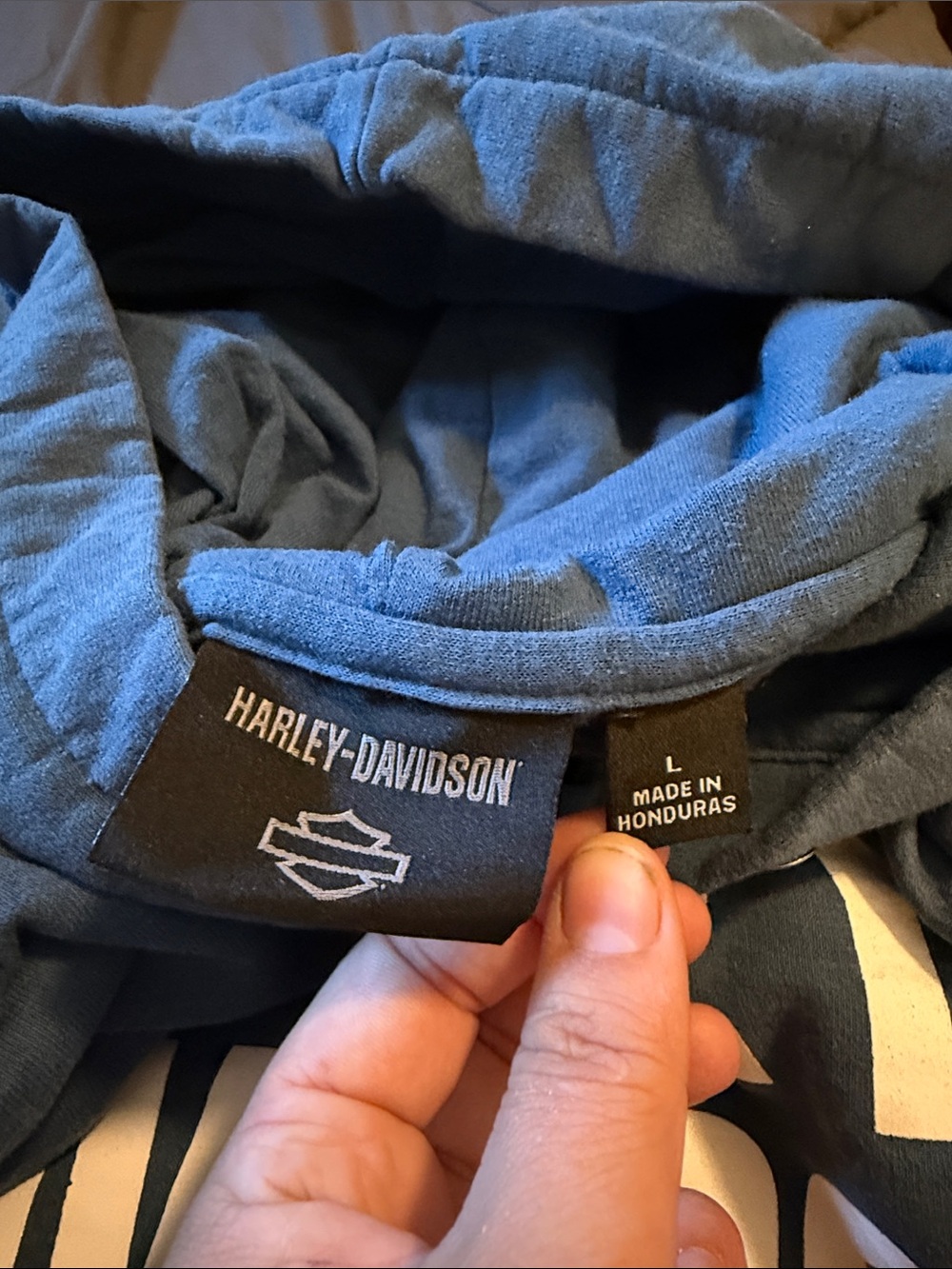 Harley-Davidson Blue Hooded Sweatshirt - Large